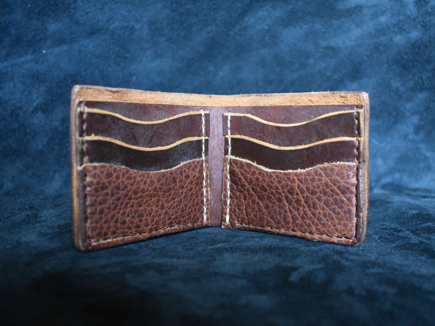 Handmade Leather Billfold Wallet in Cognac