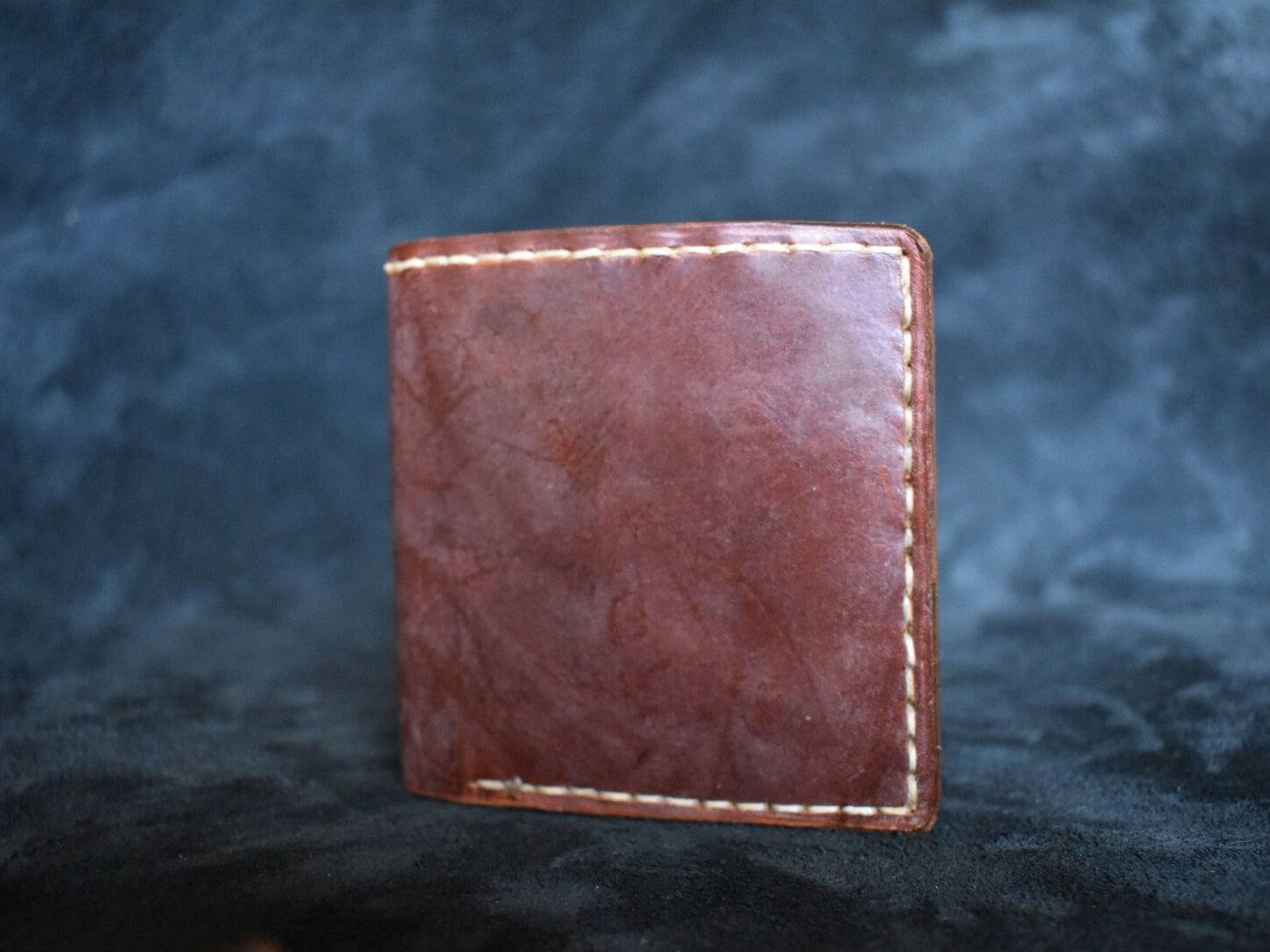 Handmade Virgilio Cowhide Leather Billfold Wallet in Burgundy