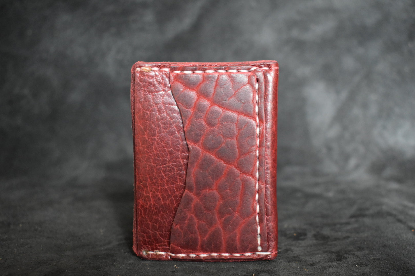 Handmade Minimalist Wallet in Waxed Cherry