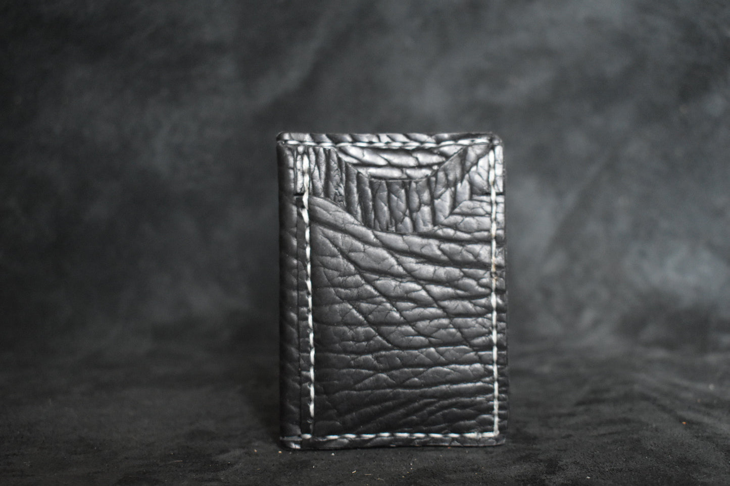Handmade Minimalist Wallet in Waxed Black