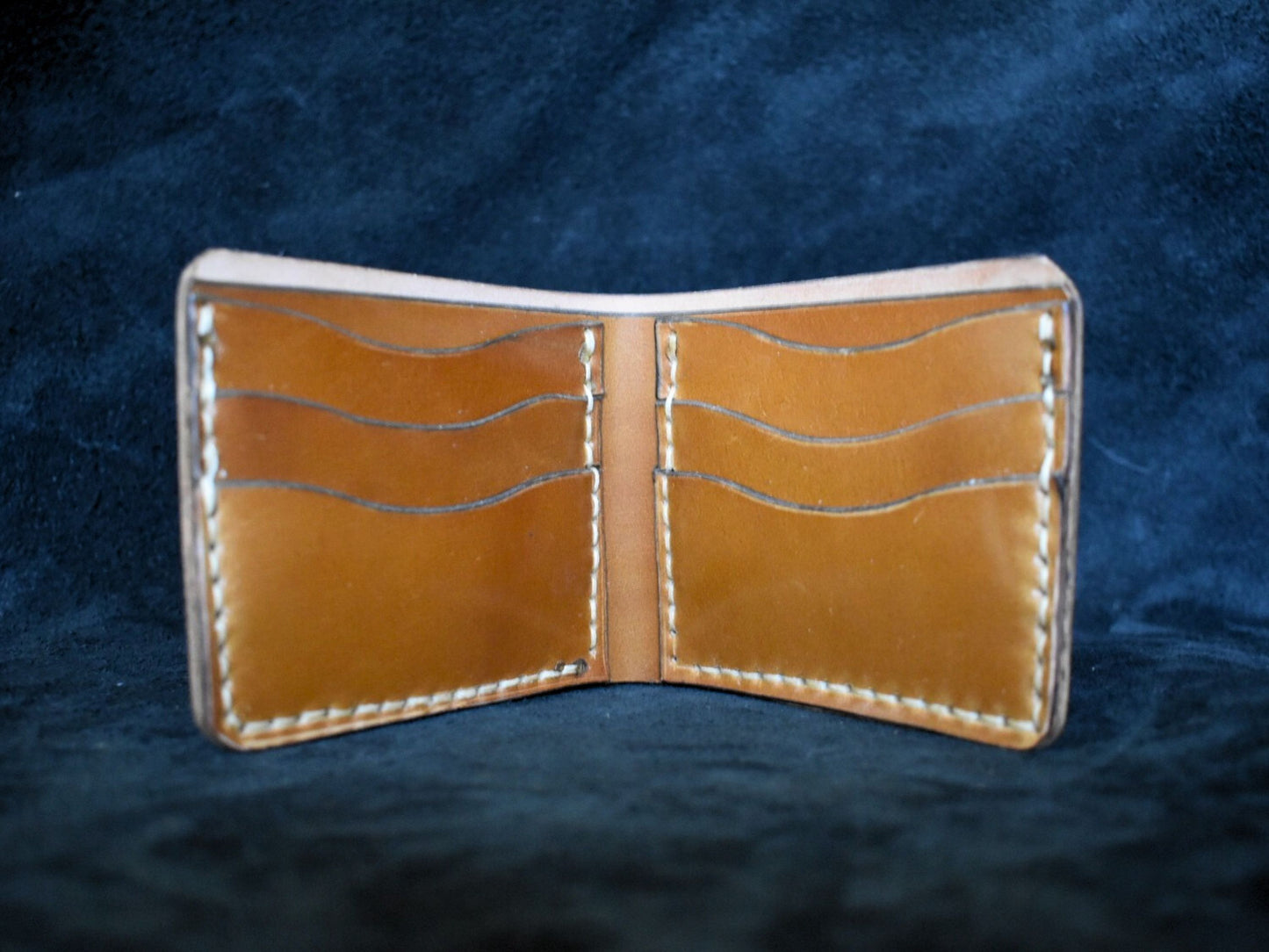 Handmade Cordovan Leather Billfold Wallet in Natural