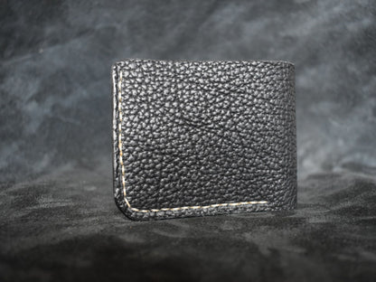Handmade Leather Billfold Wallet in Black + Tan