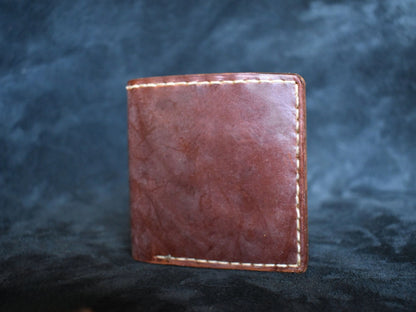 Handmade Virgilio Cowhide Leather Billfold Wallet in Burgundy