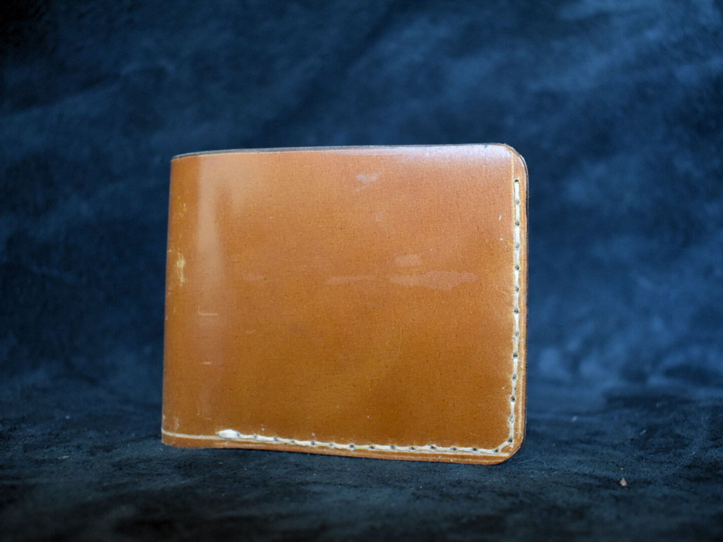 Handmade Cordovan Leather Billfold Wallet in Natural
