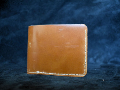 Handmade Cordovan Leather Billfold Wallet in Natural