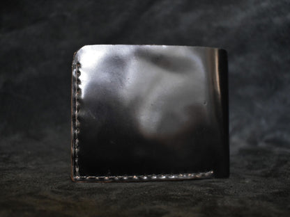 Handmade Cordovan Leather Billfold Wallet in Onyx