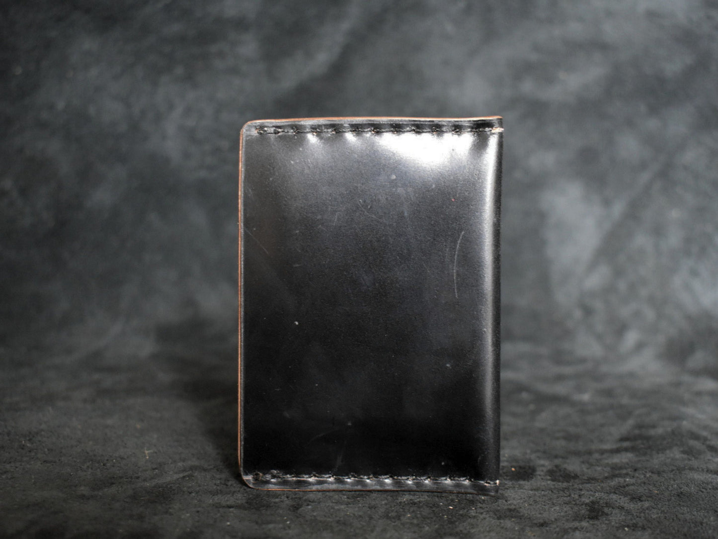 Handmade Minimalist Cordovan Leather Wallet in Black