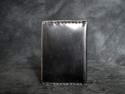 Handmade Minimalist Cordovan Leather Wallet in Black