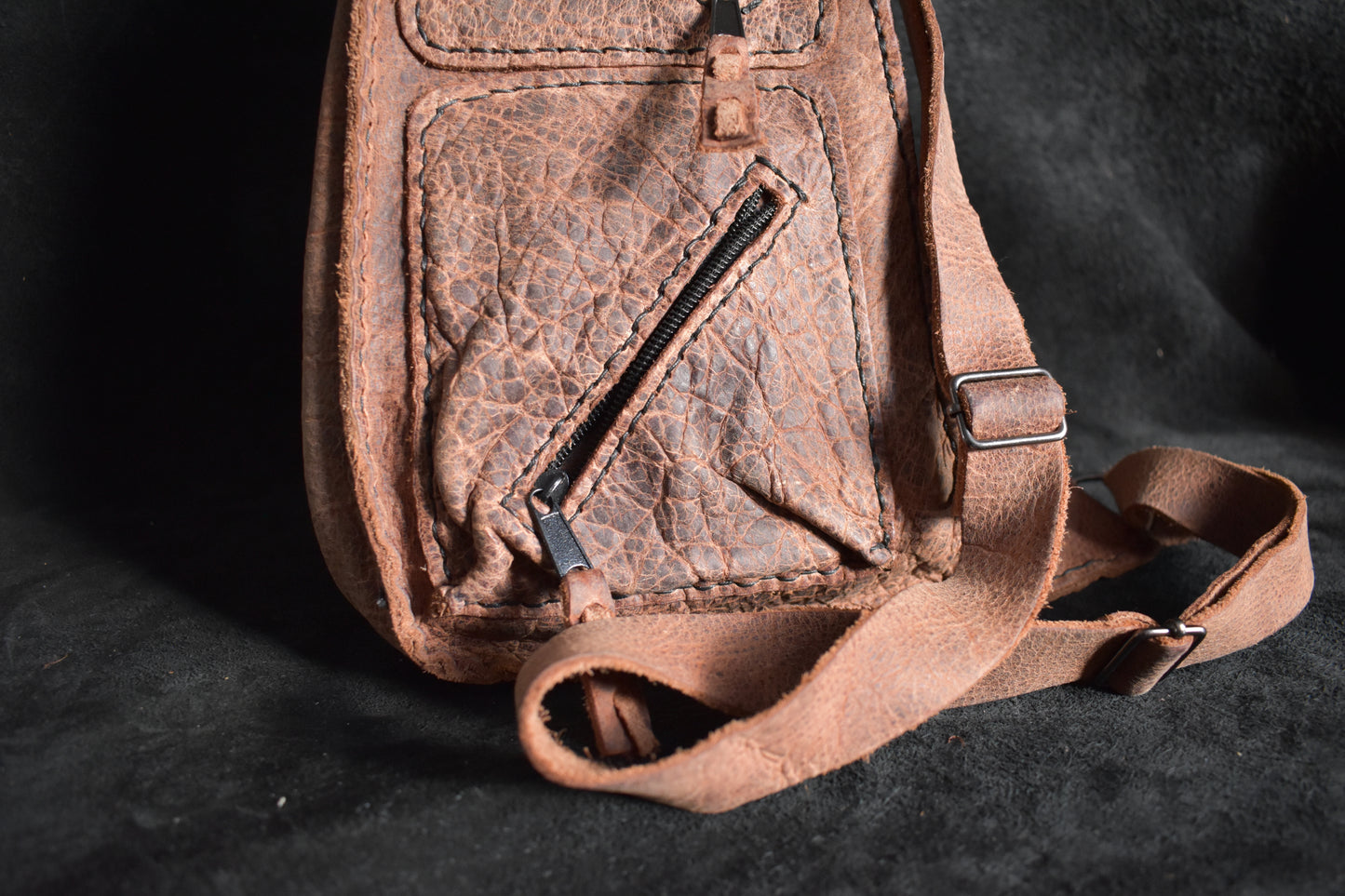 'The Gold Miner' Bison Leather Shoulder Bag