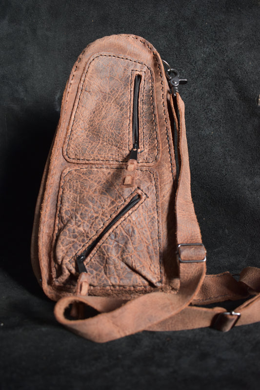 'The Gold Miner' Bison Leather Shoulder Bag