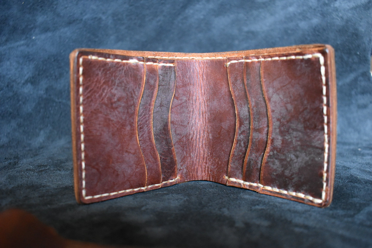 Handmade Virgilio Cowhide Leather Billfold Wallet in Burgundy