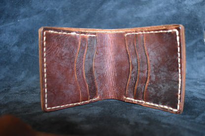 Handmade Virgilio Cowhide Leather Billfold Wallet in Burgundy
