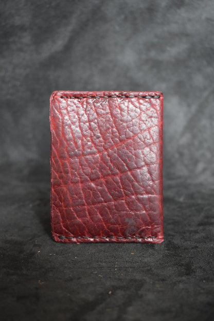 Handmade Minimalist Wallet in Waxed Cherry