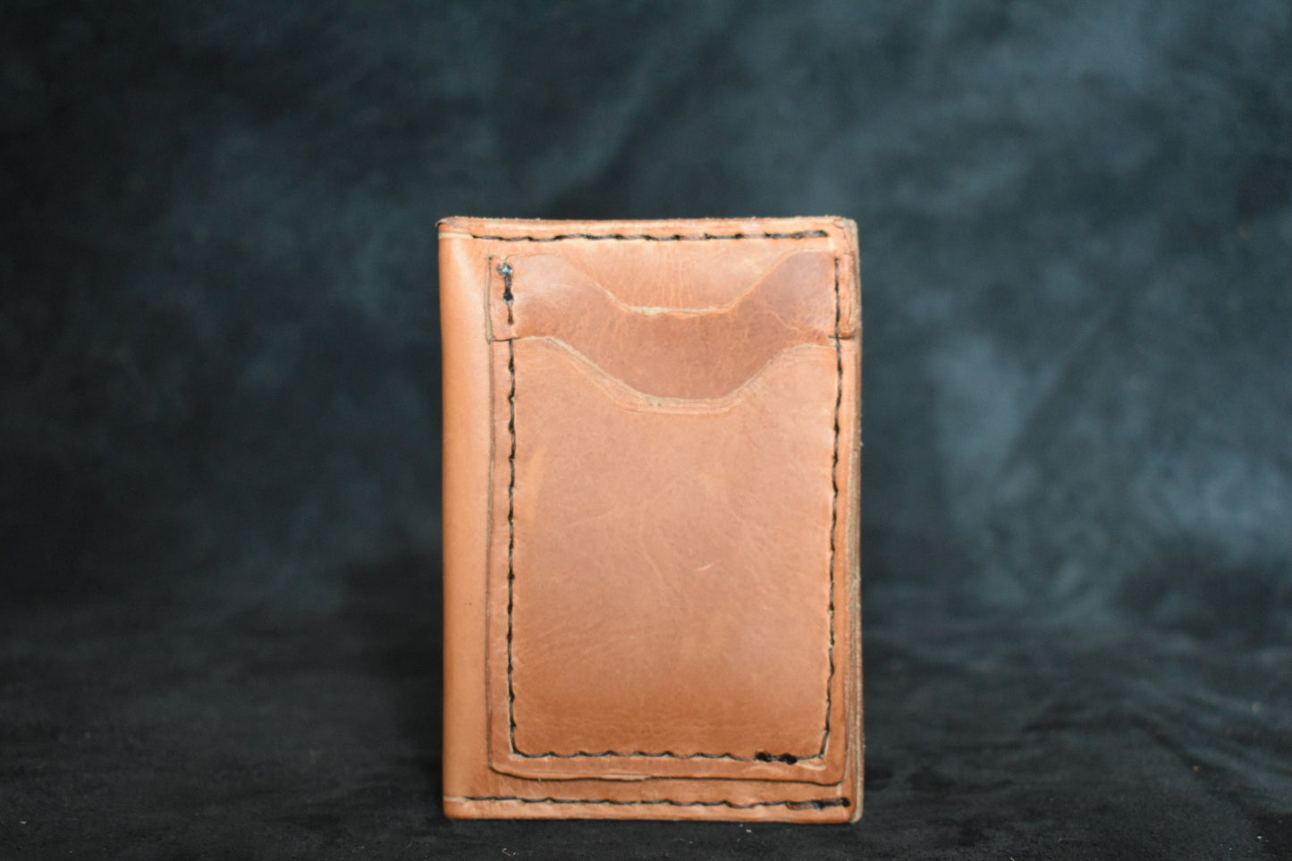 Handmade Minimalist Wallet in English Saddle