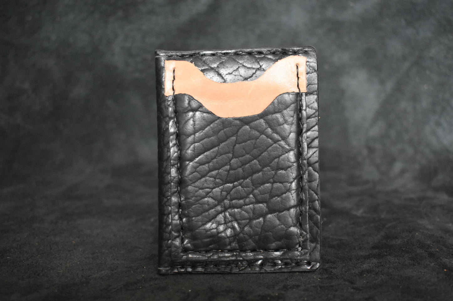 Handmade Minimalist Wallet Black + Tan