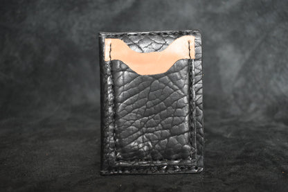 Handmade Minimalist Wallet Black + Tan