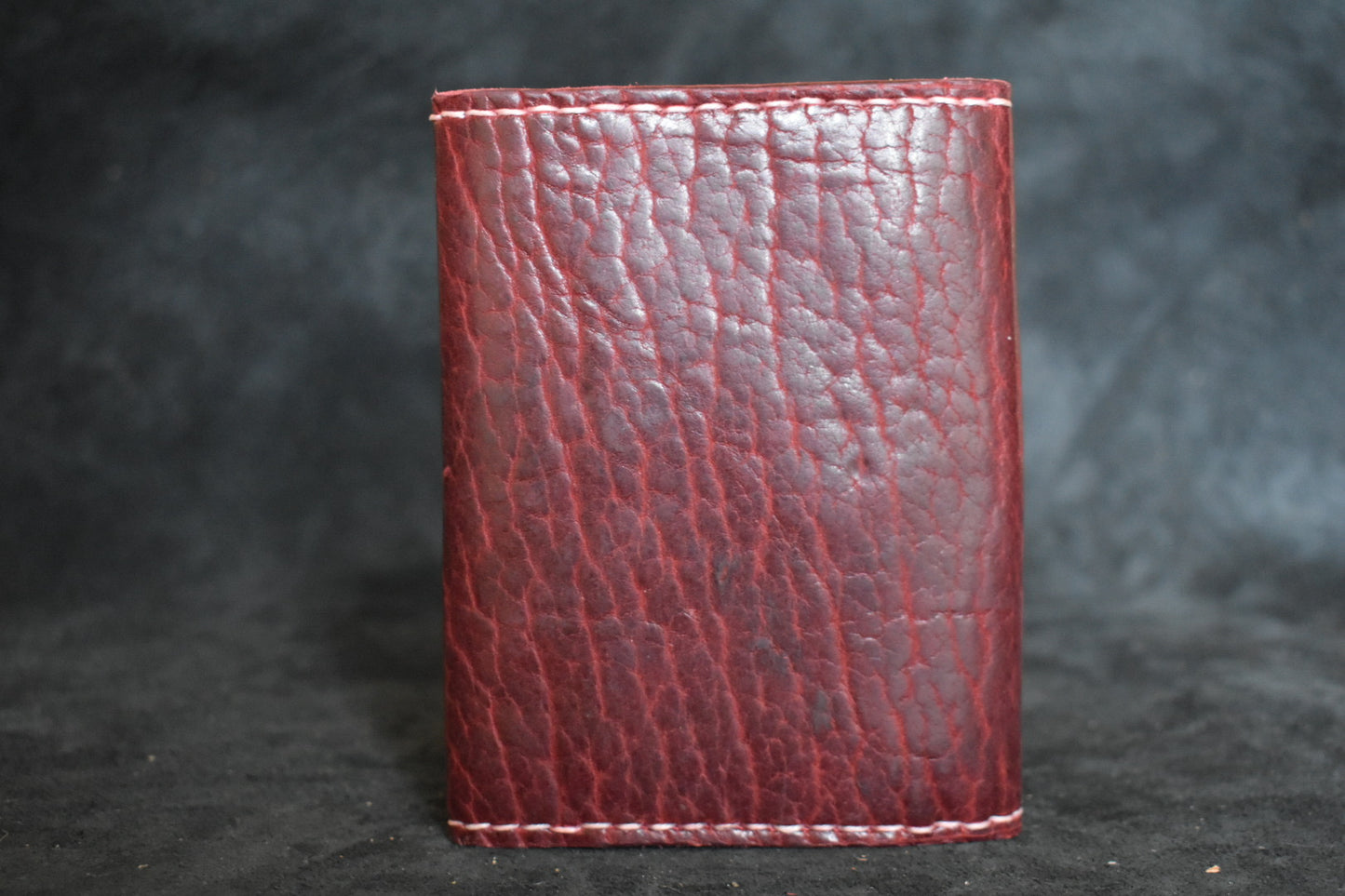 Handmade Passport Wallet Book in Waxed Cherry